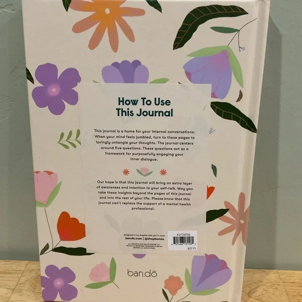 NEW!! Hardcover journal with prompted writing for inner dialogue guidance. SMILE